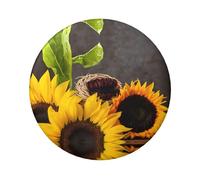 Distintivo rotondo con girasoli gialli, design in latta resistente con stampa su un solo lato, perfetto per regali personalizzati e decorazione di abbigliamento, Misura unica