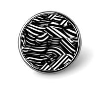 Distintivo rotondo con linee bianche e nere in metallo personalizzato, adatto per abbigliamento, borse, cappelli, spilla stampata umoristica, decorazione per feste, accessori per uomini e donne