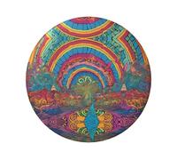 Distintivo rotondo con mandala colorato a forma di fungo astratto, design in latta resistente con stampa su un solo lato, perfetto per regali personalizzati e decorazione di abbigliamento, Misura
