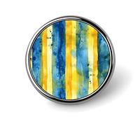 Distintivo rotondo con motivo giallo e blu per uomo e donna, spille resistenti ed eleganti, distintivi in metallo leggeri per camicie, giacche e cappelli.