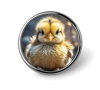 Distintivo rotondo con pulcino di pollo personalizzato in metallo distintivo adatto per abbigliamento borse cappello spilla stampata umoristica distintivo decorazioni per feste accessori per uomini