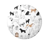 Distintivo rotondo con simpatico cane bassotto, design in latta resistente con stampa su un solo lato, perfetto per regali personalizzati e decorazione di abbigliamento, Misura unica
