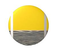 Distintivo rotondo con stampa giallo senape e nero, design in latta resistente con stampa su un solo lato, perfetto per regali personalizzati e decorazione di abbigliamento, Misura unica