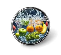 Distintivo rotondo con vari frutti, in metallo, personalizzato, adatto per abbigliamento, borse, cappelli, spilla stampata umoristica, decorazione per feste, accessori per uomini e donne