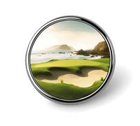 Distintivo rotondo da campo da golf da spiaggia per uomini e donne, spille da bavero resistenti ed eleganti, distintivi in metallo leggero per camicie, giacche, cappelli