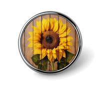 Distintivo rotondo Distintivi personalizzati Spille Distintivi in Metallo per Zaini Feste Cravatte Cappelli Regali personalizzati Girasole con Legno per Natale Eventi aziendali