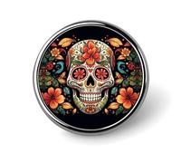 Distintivo rotondo Distintivi personalizzati Spille Distintivi in metallo per zaini feste cravatte cappelli regali personalizzati teschio di zucchero colorato per Natale eventi aziendali