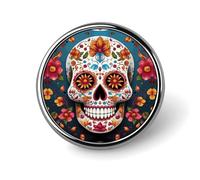 Distintivo rotondo Distintivi personalizzati Spille Distintivi in metallo per zaini feste cravatte cappelli regali personalizzati teschio di zucchero colorato per Natale eventi aziendali