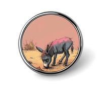 Distintivo rotondo Distintivi personalizzati Spille Distintivi in Metallo per Zaini Feste Cravatte Cappelli Regali personalizzati L'asino mangia sabbia per Natale Eventi aziendali