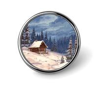 Distintivo rotondo Distintivi personalizzati Spille Distintivi in Metallo per Zaini Feste Cravatte Cappelli Regali personalizzati Cabina nel bosco per Natale Eventi aziendali