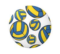 Distintivo rotondo giallo e blu a pallavolo, design in latta resistente con stampa su un solo lato, perfetto per regali personalizzati e decorazione di abbigliamento, Misura unica