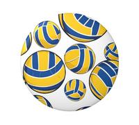 Distintivo rotondo giallo e blu a pallavolo, design in latta resistente con stampa su un solo lato, perfetto per regali personalizzati e decorazione di abbigliamento, Misura unica