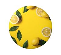 Distintivo rotondo giallo limone, design in latta resistente con stampa su un solo lato, perfetto per regali personalizzati e decorazione di abbigliamento, Misura unica