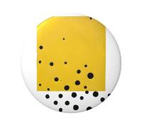 Distintivo rotondo giallo senape e nero, design in latta resistente con stampa su un solo lato, perfetto per regali personalizzati e decorazione di abbigliamento, Misura unica
