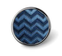 Distintivo rotondo in denim blu sfumato per uomini e donne, spille da bavero resistenti ed eleganti, distintivi in metallo leggero per camicie, giacche, cappelli