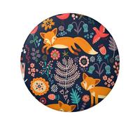 Distintivo rotondo in latta con stampa di gufo, coniglio, uccelli, volpe, 6 cm, stampato su un lato, perfetto per decorazioni personali e regali, Misura unica, Metallo