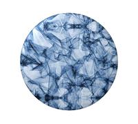 Distintivo rotondo in latta da 6 cm, con stampa marmorizzata blu scuro, su un lato, perfetto per decorazioni e regali personali, Misura unica, Metallo