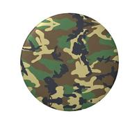 Distintivo rotondo in latta verde militare con stampa mimetica da 6 cm, stampato su un lato, perfetto per decorazioni e regali personali, Misura unica, Metallo