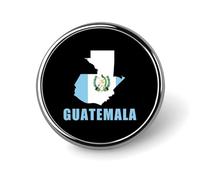 Distintivo rotondo in metallo con bandiera del Guatemala, mappa del Guatemala, motivo stampato, distintivo personalizzato con bottone, 1 pollice