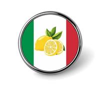 Distintivo rotondo in metallo con bandiera della città italiana dei limoni, motivo stampato, distintivo personalizzato con bottone, 1 pollice