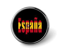 Distintivo rotondo in metallo con bandiera spagnola della Spagna, motivo stampato, distintivo personalizzato con bottone, 1 pollice