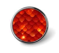 Distintivo rotondo in metallo con motivo a squame di drago rosso luminoso, distintivo con bottone stampato, distintivo personalizzato con cerchio da 1 pollice
