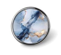 Distintivo rotondo in metallo con motivo a trama di marmo blu-grigio, distintivo con bottone stampato, distintivo personalizzato con cerchio da 1 pollice