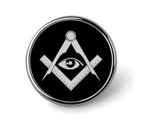 Distintivo rotondo in metallo con motivo mistico dei misteri della Massoneria, distintivo con bottone stampato, distintivi circolari personalizzati da 1 pollice