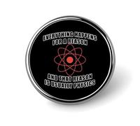 Distintivo rotondo in metallo con motivo stampato, distintivo personalizzato con cerchio da 1" per scienza e fisica atomica