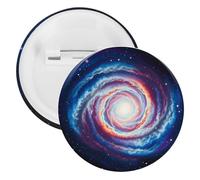 Distintivo rotondo in metallo con nebulosa spaziale, spilla leggera per zaino, spille alla moda per camicie, giacche, cappotti, scialle, unisex, 20PCS, Banda stagnata, perni rotondi in metallo