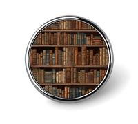 Distintivo rotondo per libreria da biblioteca, per uomini e donne, spille da bavero resistenti ed eleganti, distintivi in metallo leggero per camicie, giacche, cappelli
