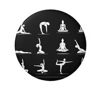 Distintivo rotondo per yoga, design in latta resistente con stampa su un solo lato, perfetto per regali personalizzati e decorazione di abbigliamento, Misura unica