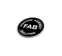 Distintivo rotondo smaltato anti-bullismo, 25 mm, in metallo ottone, design scudo unisex, confezione da 6, prodotto in GB