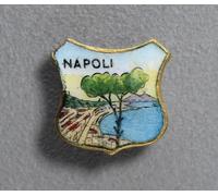 Distintivo smaltato spilla Napoli Campania Vesuvio souvenir vintage