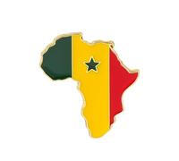 Distintivo Spilla Bandiera Patriottica Del Senegal Spilla Patriottica Con Bandiera Novità Goccia Di Olio Mappa Dell'Africa Contorno Bandiera Accessorio Distintivo Per Cravatta Con Cerchio Geometrico