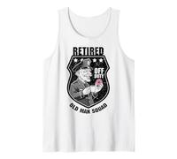 Distintivo Ufficiale di Polizia in Pensione Divertente Old Man Squad Cop Donut Canotta