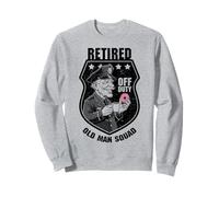 Distintivo Ufficiale di Polizia in Pensione Divertente Old Man Squad Cop Donut Felpa