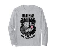 Distintivo Ufficiale di Polizia in Pensione Divertente Old Man Squad Cop Donut Maglia a Manica