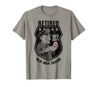 Distintivo Ufficiale di Polizia in Pensione Divertente Old Man Squad Cop Donut Maglietta