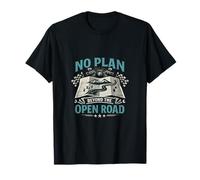 Distintivo Vintage Biker No Plan Beyond The Open Road Maglietta