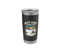 Distintivo vintage con yucca del Parco nazionale di White Sands, New Mexico Bicchiere termico in acciaio inox doppia parete