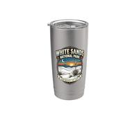 Distintivo vintage con yucca del Parco nazionale di White Sands, New Mexico Bicchiere termico in acciaio inox doppia parete