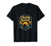 Distintivo Vintage per Motociclisti Chasing The Next Sunset Maglietta