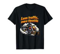 Distintivo Vintage per Motociclisti con Scritta Less Traffic More TH Maglietta
