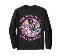 Distratto dai Gatti e dalle missioni secondarie Cat Unicorn Princess Rpg Maglia a Manica