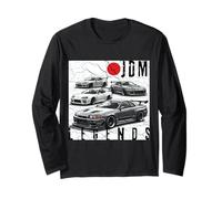 Distress JDM Legends Race Cars Bandiera Giapponese Made in Japan Maglia a Manica