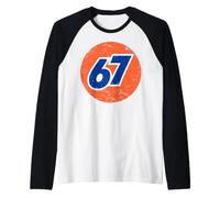 Distressed 67 Six Seven Internet Meme Gamer - Grafica Umoristica Maglia con Maniche Raglan