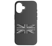 Distressed Britain England Union Jack Flag on Gray Design Custodia per iPhone 16