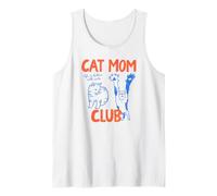 Distressed Cat Mom Club Feline Lover Design Canotta