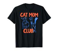 Distressed Cat Mom Club Feline Lover Design Maglietta